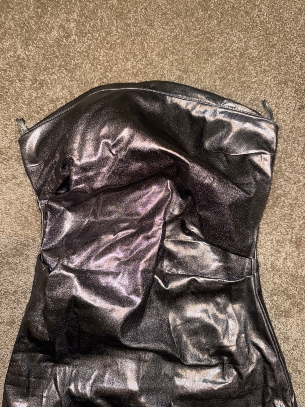 Zara Silver Strapless Midi Dress - XS. B2 - Picture 6 of 8